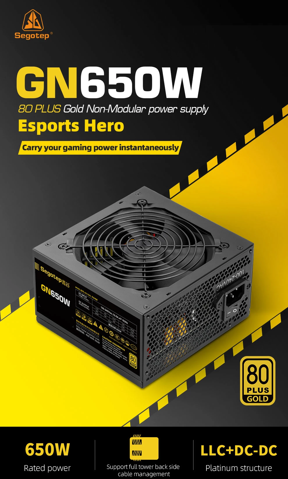 July Segotep Export to Germany Austria 650W 750W ATX12V 80 Plus Gold Certified Non-Modular Active Pfc Computer Power Supply